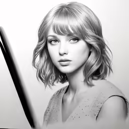 a photo taken in a portrait of the girl with blonde hair and makeup