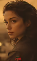 a beautiful young woman standing in front of a street