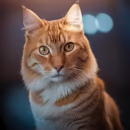 a very big orange cat with big brown eyes