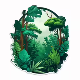 the green jungle sticker on a white background