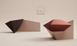 two shapes with different colored surfaces and shapes