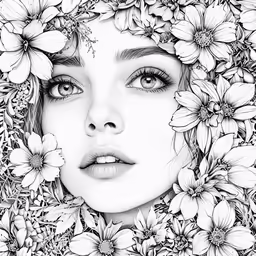 a girl with a wreath of flowers around her head