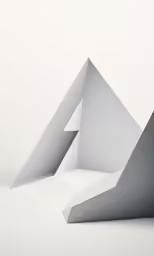 an abstract object is shown with grey, grey and white