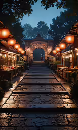 a very nice outdoor area with several lights