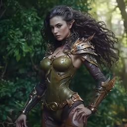 an image of a beautiful woman in the woods
