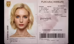 a fake woman with blonde hair and a badge