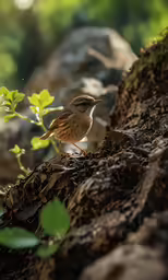 a small bird is standing on the branch