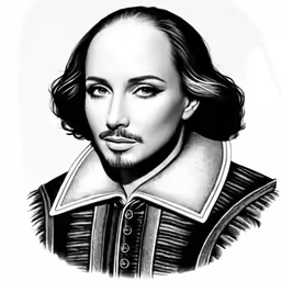 a black and white drawing of shakespeare shakespeare