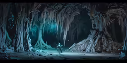 there is a man on a bike in the middle of the woods