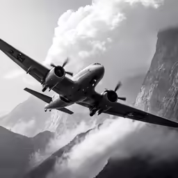 there is a large air plane flying low to the ground