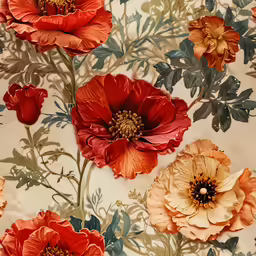a close up of the top of an upclose and floral fabric