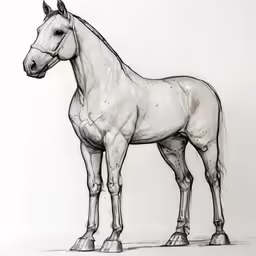 a drawing of a horse standing on its legs