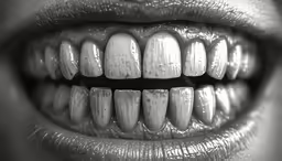a teeth that has been painted with white paint