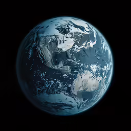 the earth from space is looking dark and cloudy