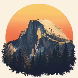 a tall mountain covered in snow under a sunset