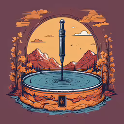 the illustration shows an image of a water well,the fountain was created for an upcoming movie
