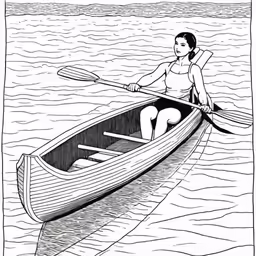 a person on a canoe paddling in the water