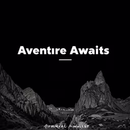 the logo for an advert featuring mountains