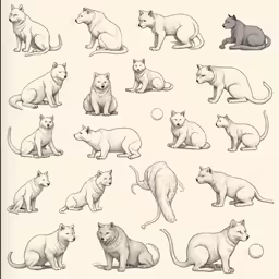 some types of cats sitting down