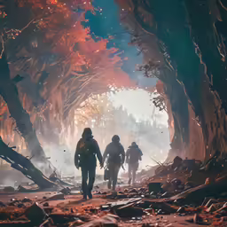 the star trek band on a trip in a dark and creepy tunnel