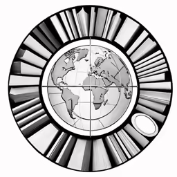 the world inside of a circular window