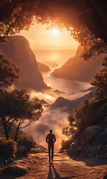 a person running on an incline on a sunny day