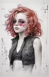 a close up of a girl with an bloody face