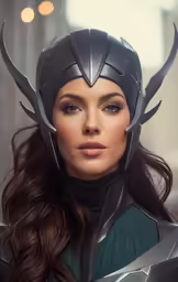 a woman wearing a mask and gloves on top of her head