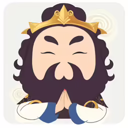 an illustration of a man in a crown and robe with eyes closed