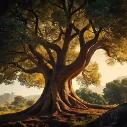 a beautiful tree that has been twisted to the ground