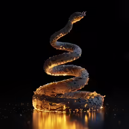 a large snake sitting in the middle of some fire