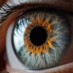 the eye is looking straight ahead very detailed