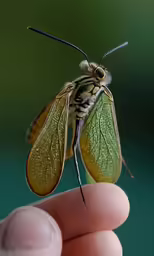 a yellow butterfly that is resting on a hand