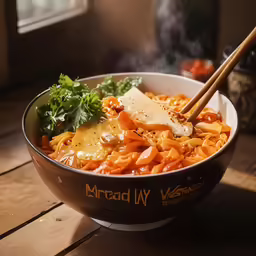 a bowl full of pasta and topped with cheese and parsley
