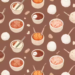 several different bowls with some food in them