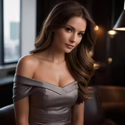 an image of a woman posing in front of a window