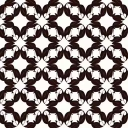 an abstract pattern of leaves with black and white centers,the pattern shows an intersecting, circular structure,a wall mounted artwork featuring an abstractly designed pattern,a computer generated image of circles and flowers,an abstract background that can be used for wallpaper
