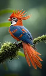 the bird has very colorful feathers on it