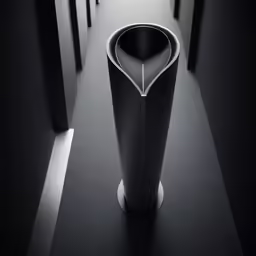 a large black vase on top of a black floor