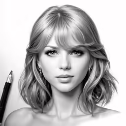 the woman is posing for a photo with her pen