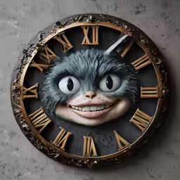 an image of a smiling face on a clock