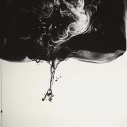 a black and white photo with smoke coming from it