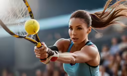 the girl is hitting the tennis ball with her racket