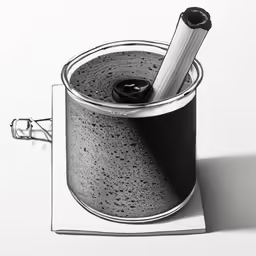 pencil drawing of a cigarette in a can