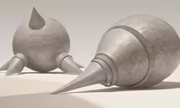 two small objects are placed side by side