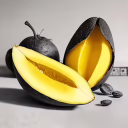 a close up view of an opened banana and a half - eaten fruit