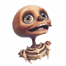 a stylized character designed to look like a cartoon creature