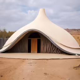 there is an unusual shaped structure in the desert