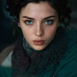 an attractive young woman with blue eyes posing for a photo