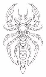 a scorpion with its wings folded
